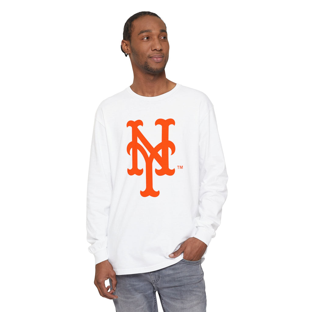 NY Mets Vintage Orange NY Monogram Long Sleeve Tee