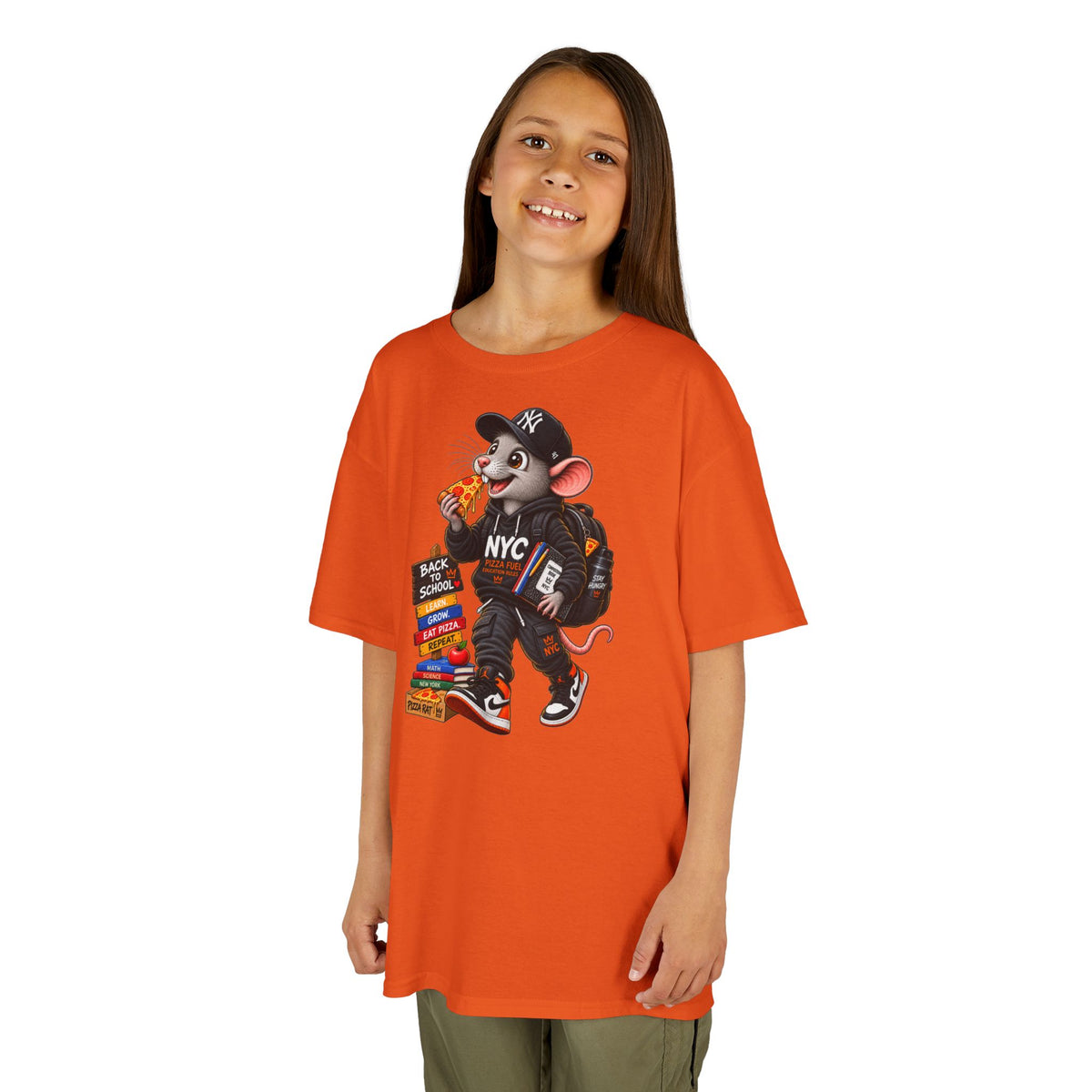 NY Teen Pizza Rat Back To School - Kids Tee