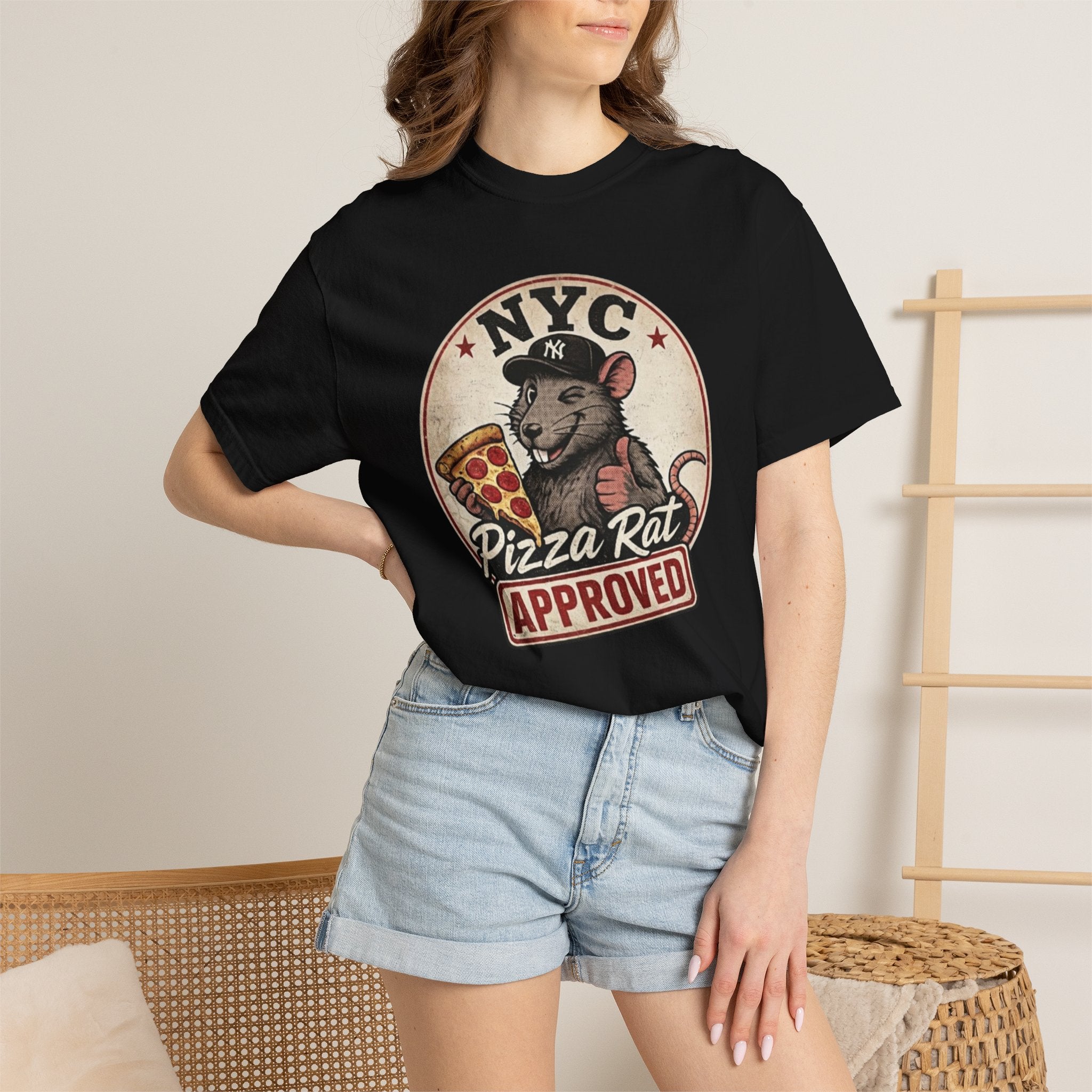 Pizza Rat Approved T-Shirt — NYC Vintage Pizza Lover Tee