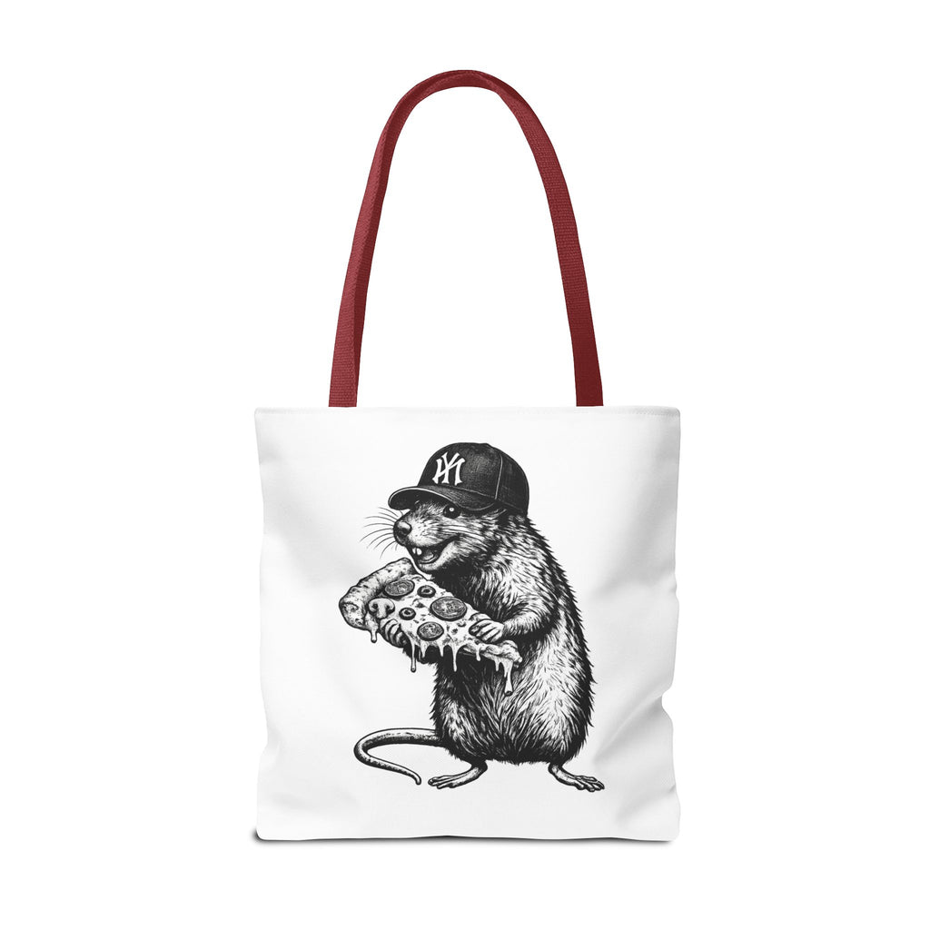 Pizza Rat Tote Bag — Cute NYC Rat Eating Pizza Canvas Tote