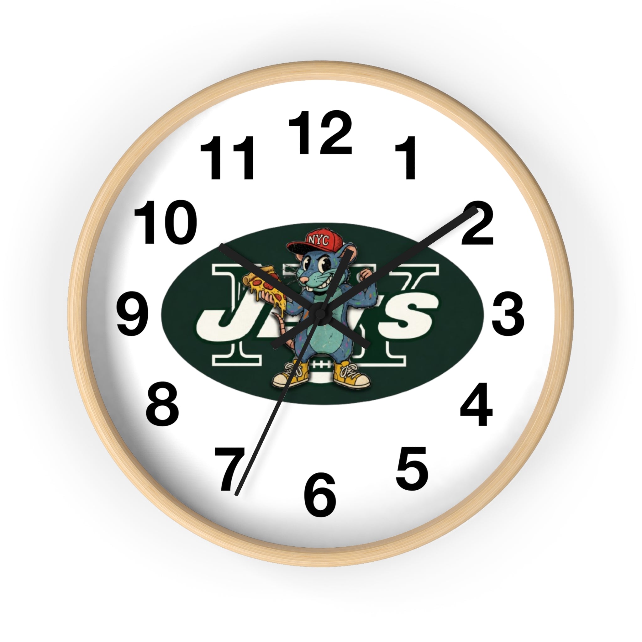 New York Jets Street Mascot Wall Clock – Retro Sports Team Decor