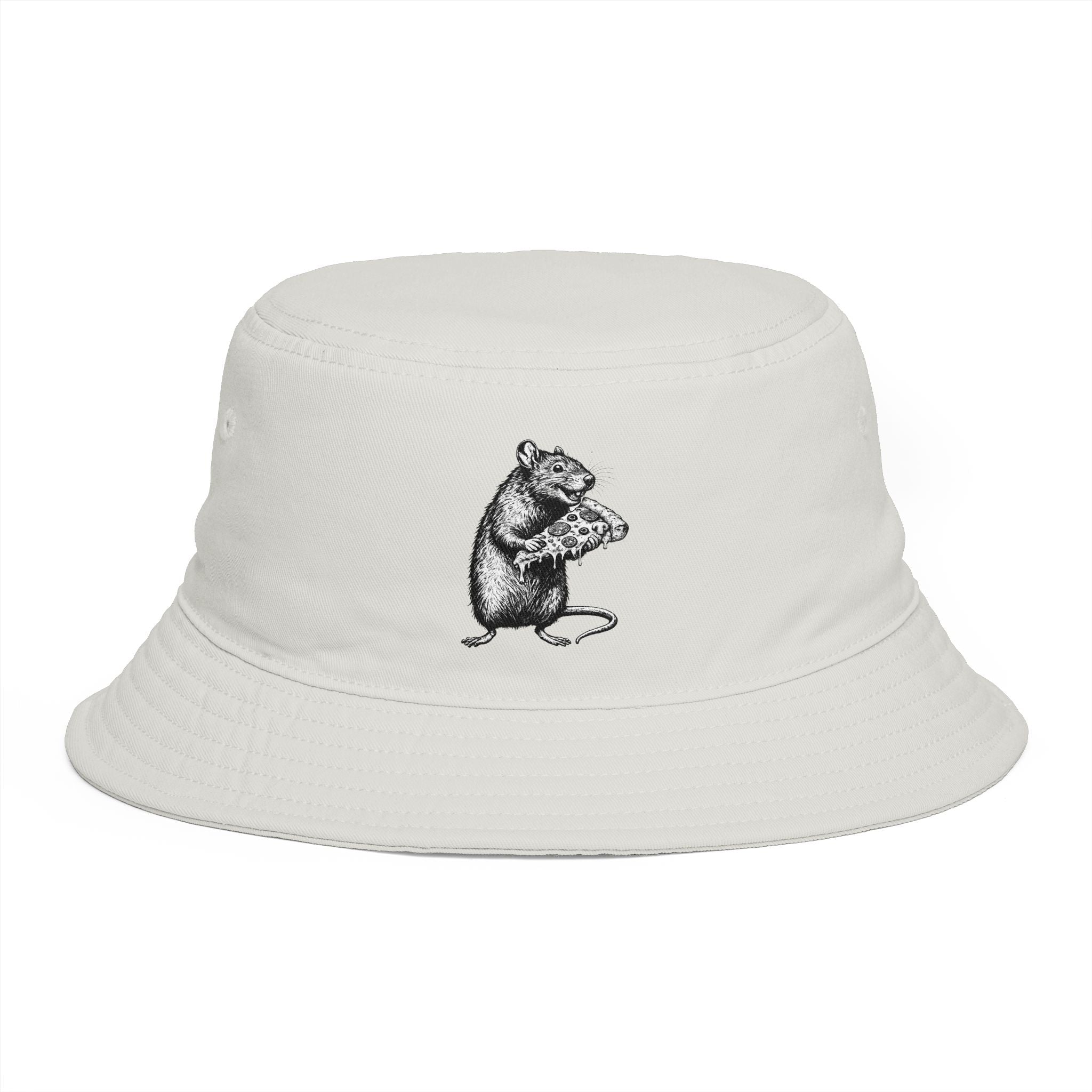 Brown Bucket Hat with Vintage Mouse Illustration – Cute Woodland Animal Sun Hat