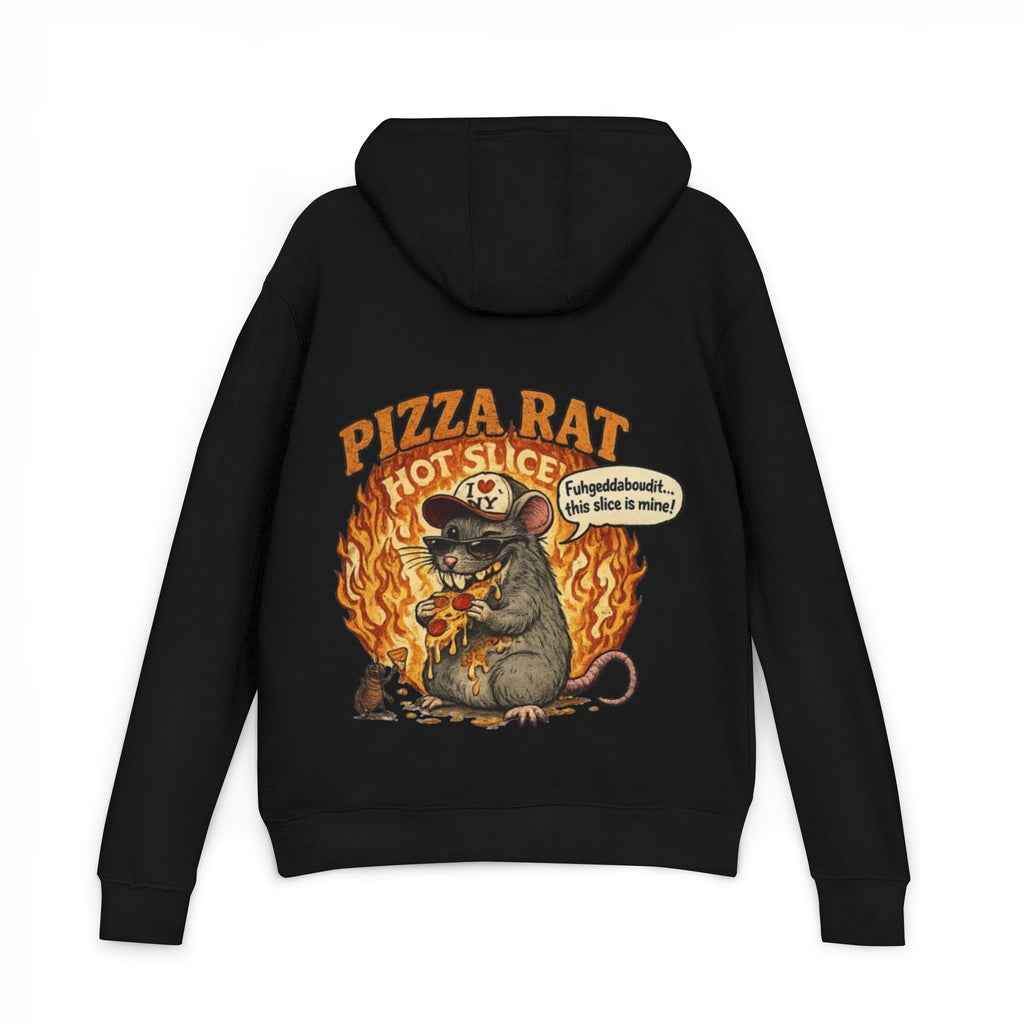 Hoodie — "Where the Rats Eat Better" Front & Pizza Rat Back Graphic Hoodie