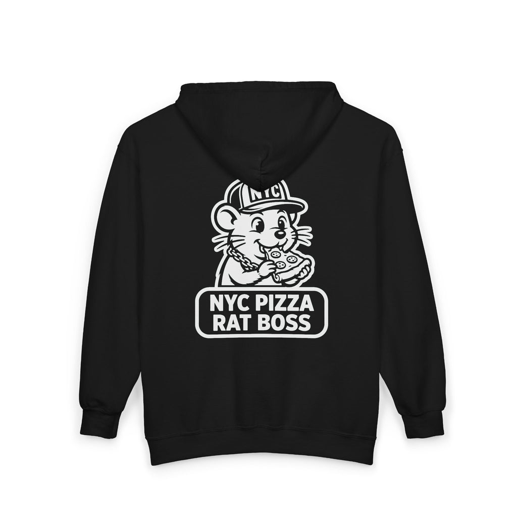 NYC Pizza Rat Zip Hoodie — Pizza Rat Graphic Full-Zip Sweatshirt