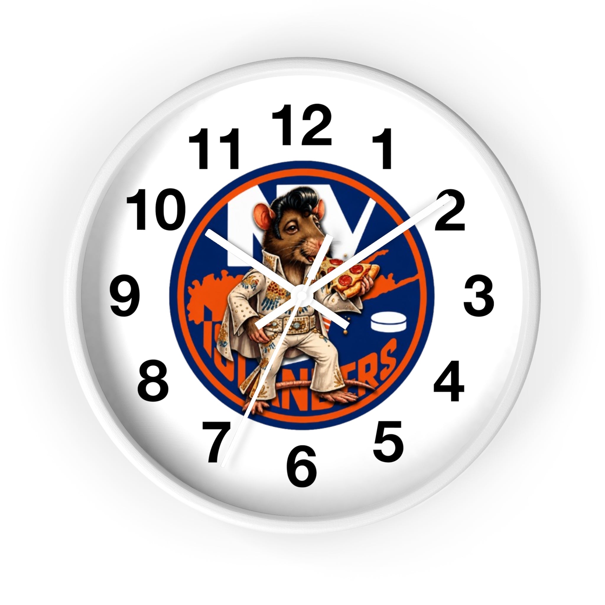 Islander Rat Elvis Wall Clock — Retro Hockey Fan Decor
