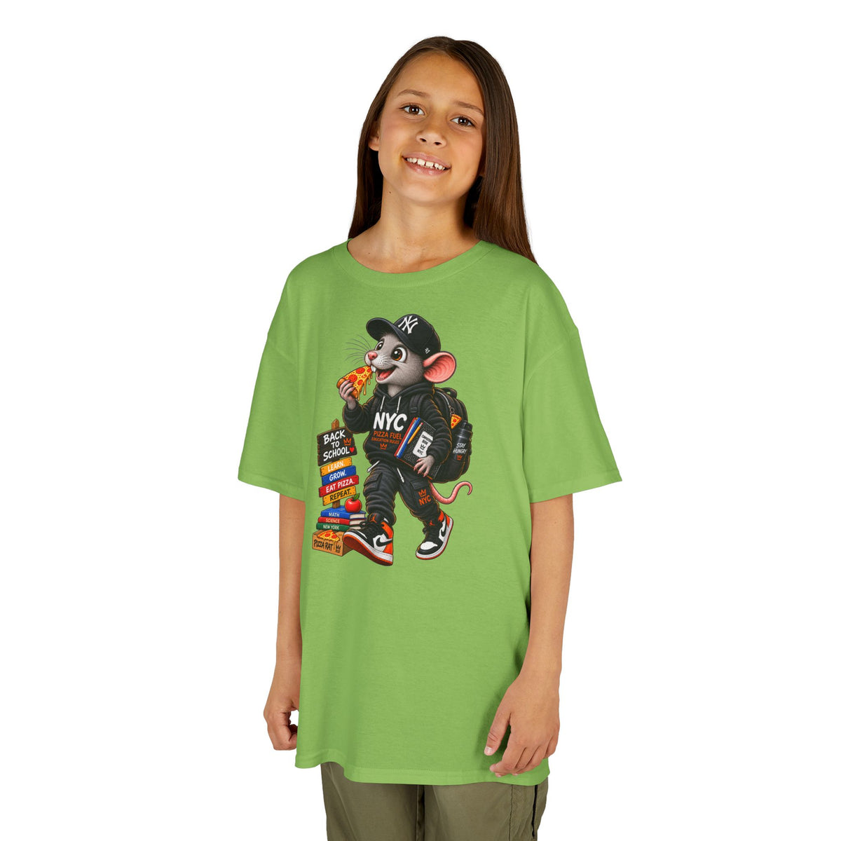 NY Teen Pizza Rat Back To School - Kids Tee