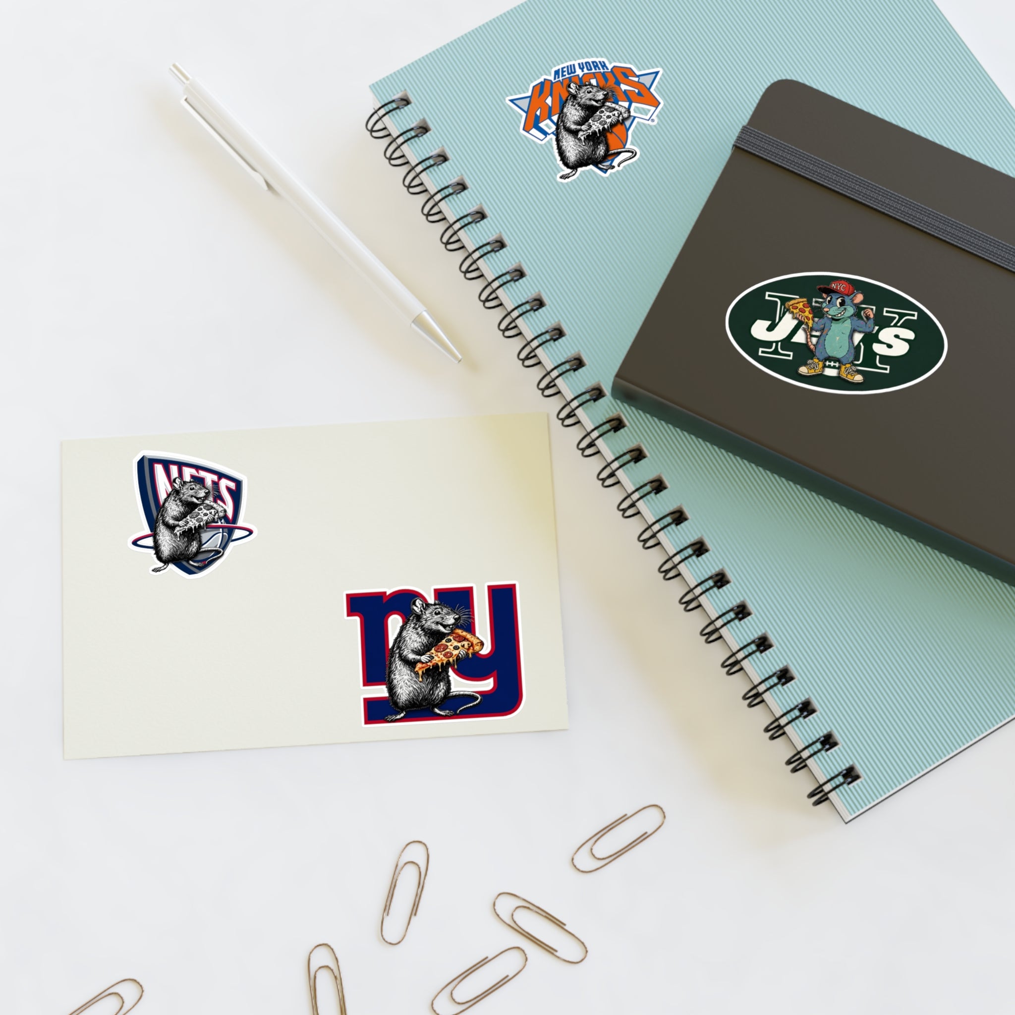 Sports Mascot Sticker Sheet — Retro Rat Designs (4-Pack)