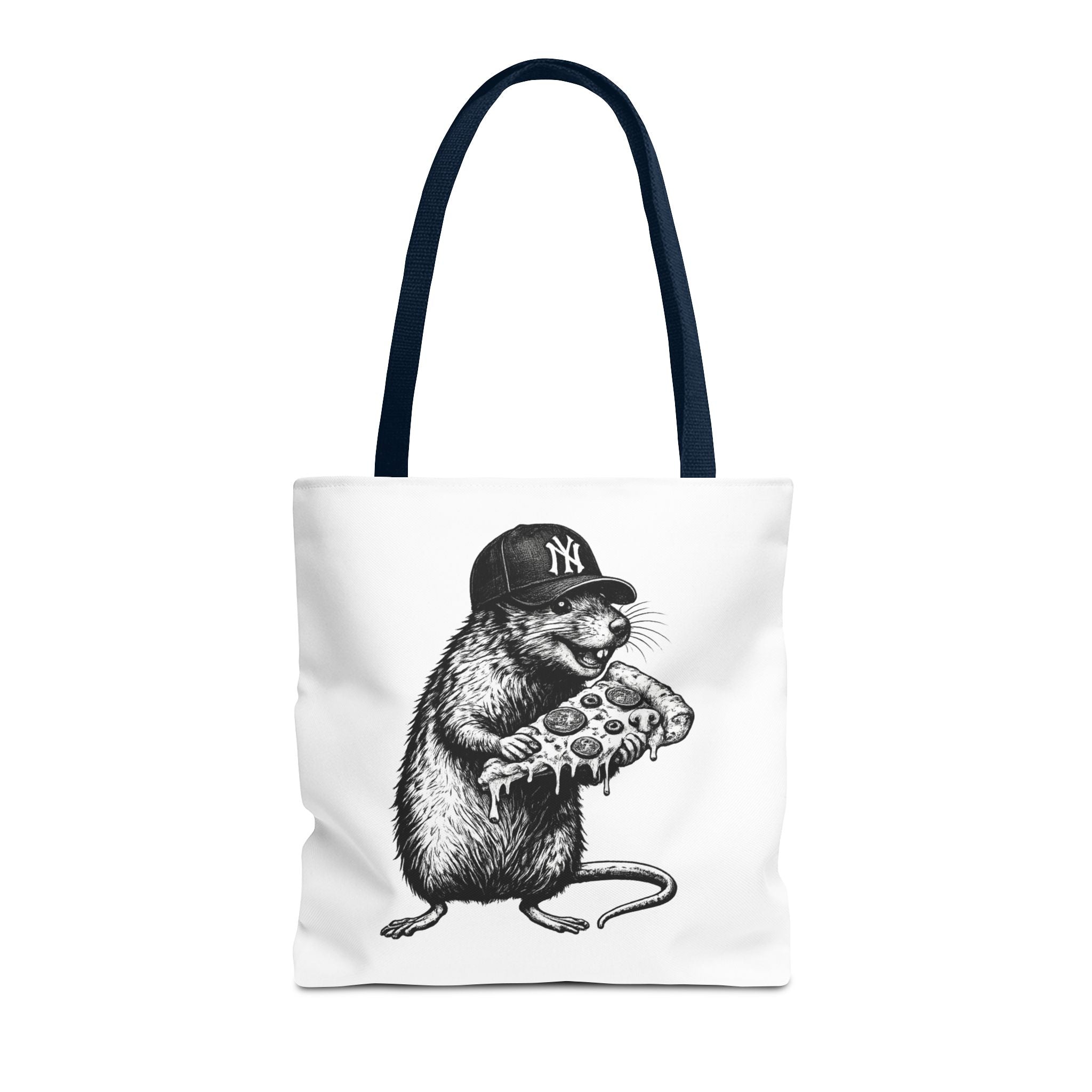 Pizza Rat Tote Bag — Cute NYC Rat Eating Pizza Canvas Tote