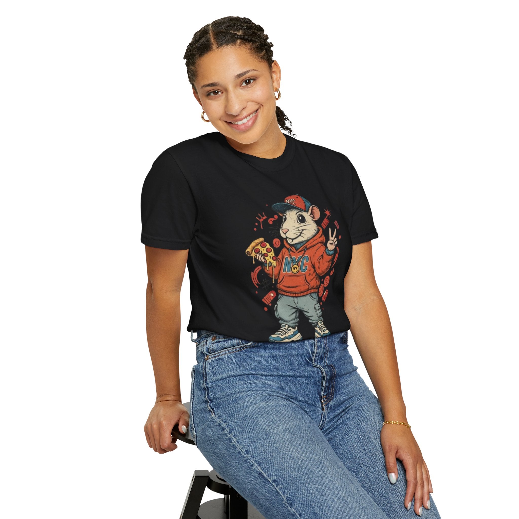 Teenage Rat Skateboarder Tee — Cute Streetwear Graphic T‑Shirt
