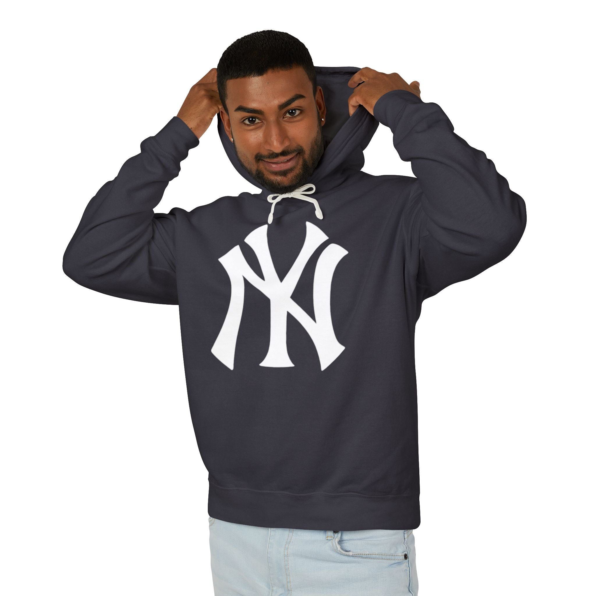 NY Yankee Hoodie with White Interlocked NY Logo