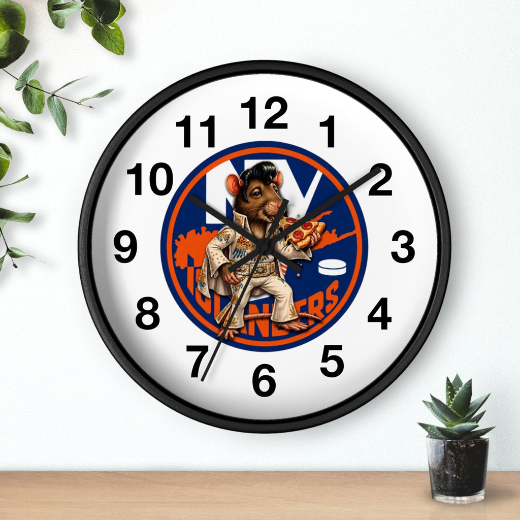 Islander Rat Elvis Wall Clock — Retro Hockey Fan Decor