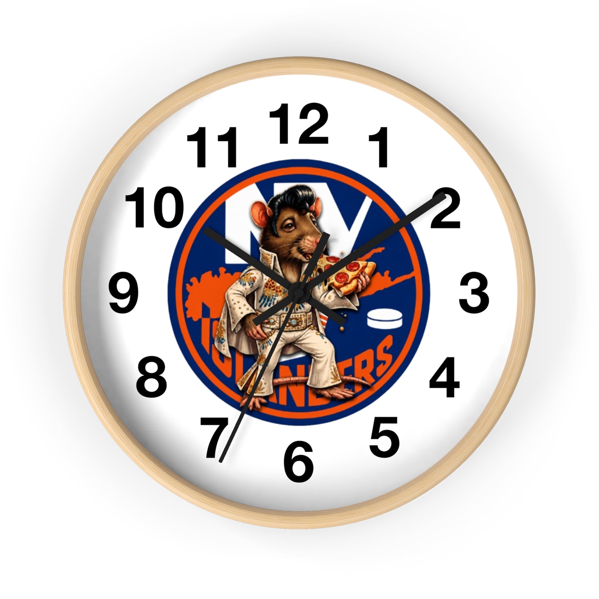 Islander Rat Elvis Wall Clock — Retro Hockey Fan Decor