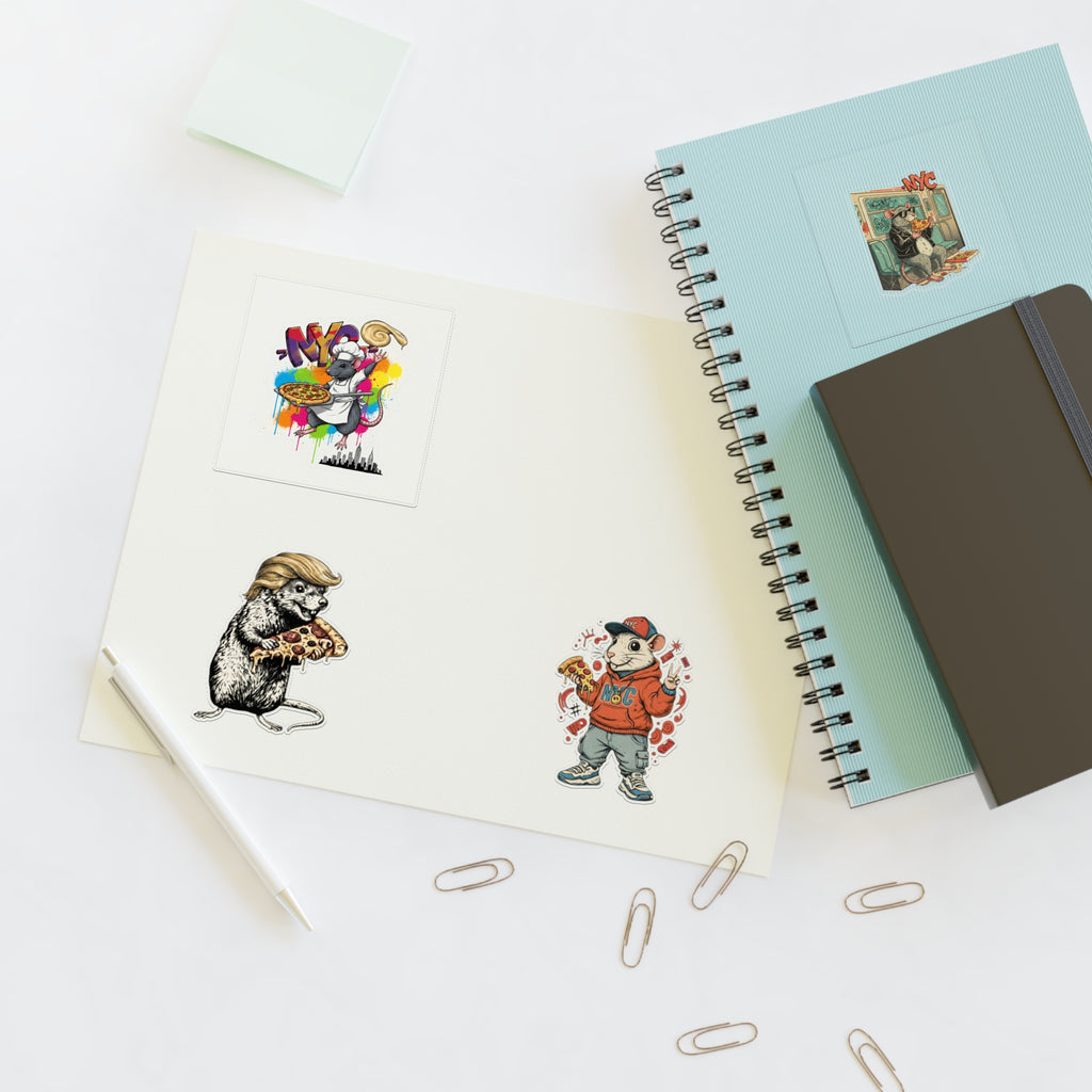 Urban Rat Sticker Sheet — Retro Street Art & Pizza Pocket Characters
