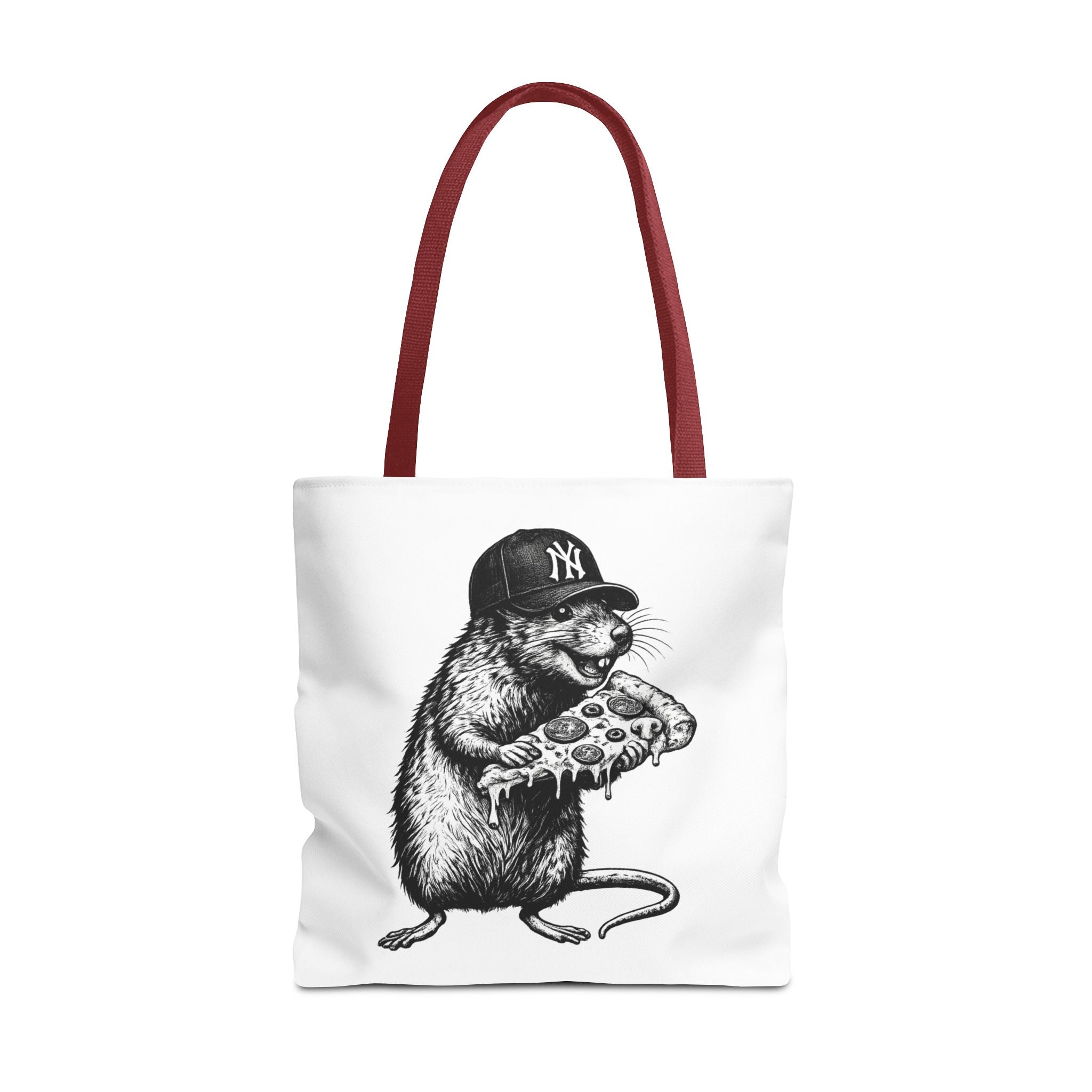 Pizza Rat Tote Bag — Cute NYC Rat Eating Pizza Canvas Tote