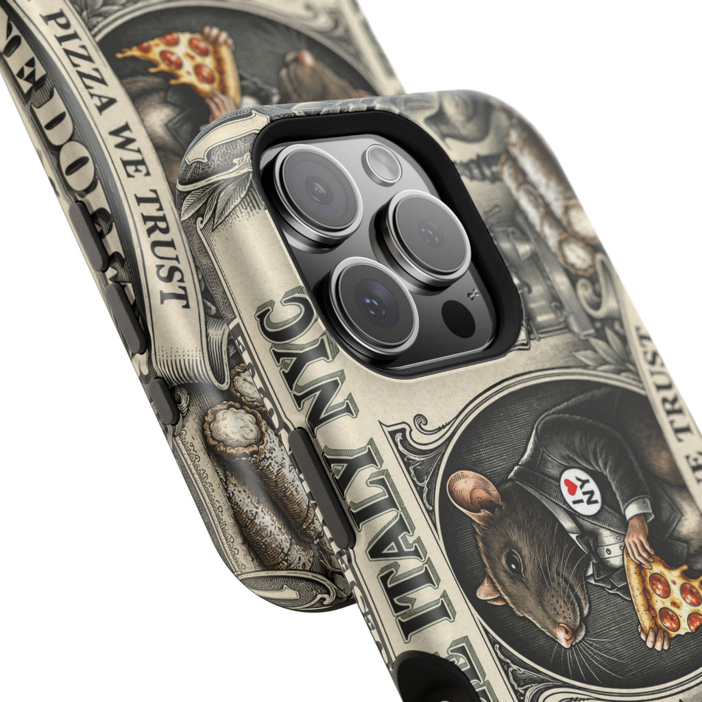Little Italy NY Phone Case — 'In Pizza We Trust' Italy Rat Art Magnetic Impact-Resistant Case
