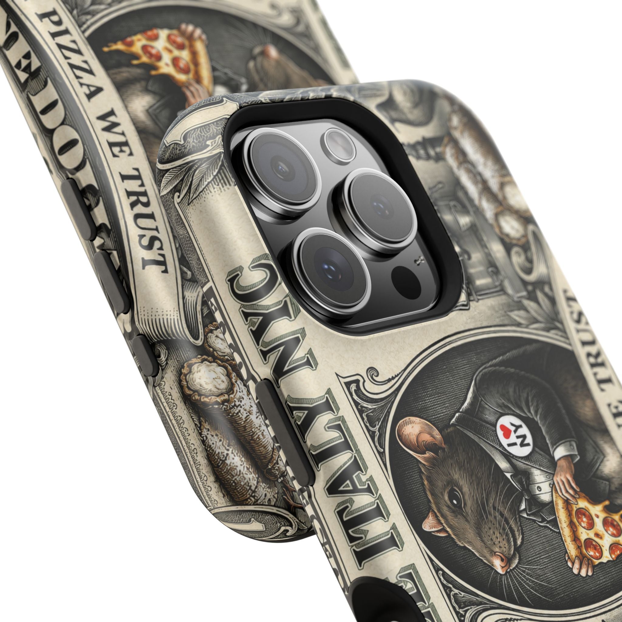 Little Italy NY Phone Case — 'In Pizza We Trust' Italy Rat Art Magnetic Impact-Resistant Case