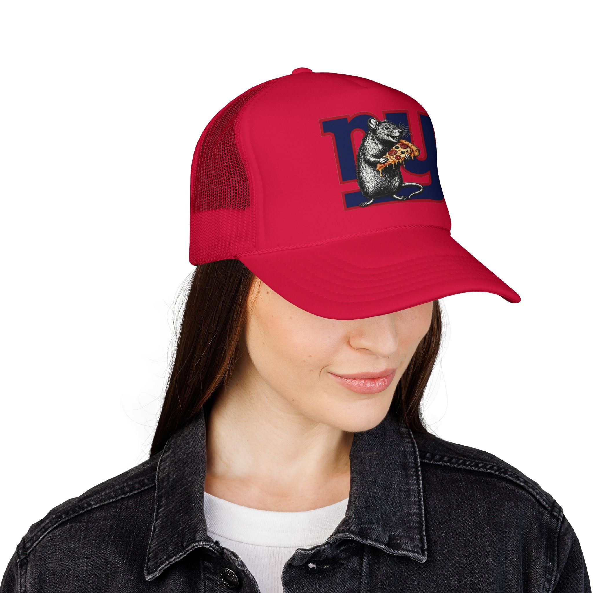 Trucker Hat — Retro NY Pizza Raccoon Foam Trucker Hat