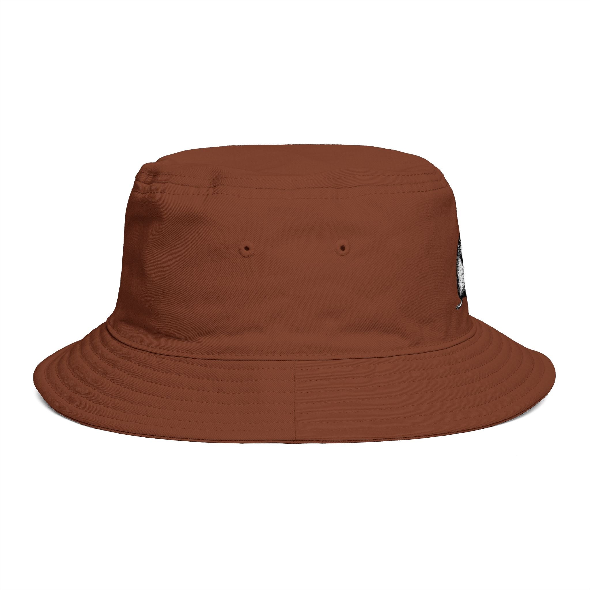 Brown Bucket Hat with Vintage Mouse Illustration – Cute Woodland Animal Sun Hat