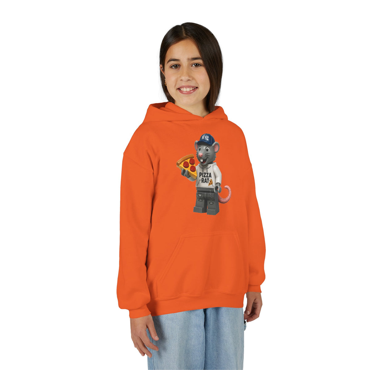 Pizza Rat Lego-Style Graphic - Youth Hoodie