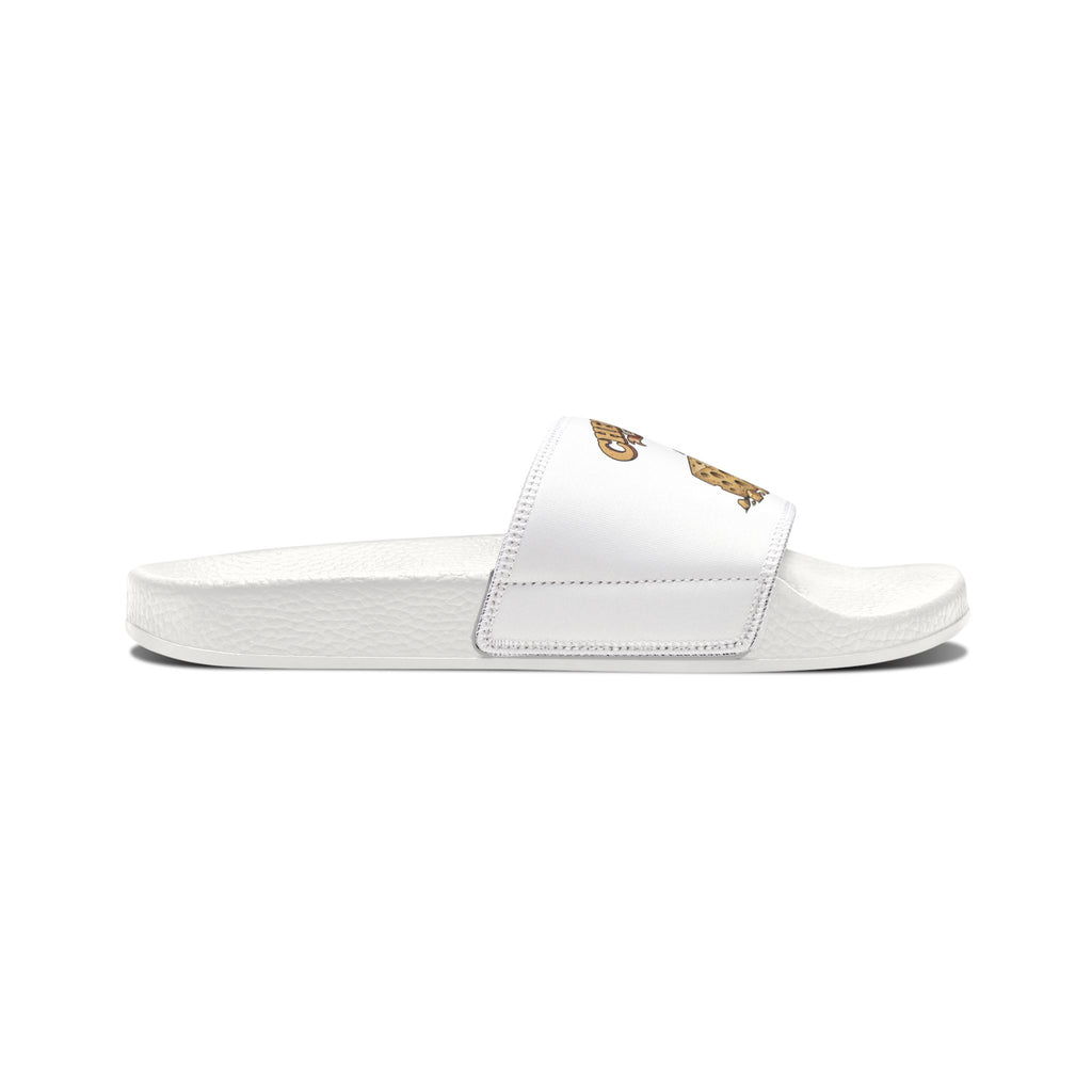 Youth Pizza Rat Slide Sandals — "Cheese First" Graphic Slides for Kids