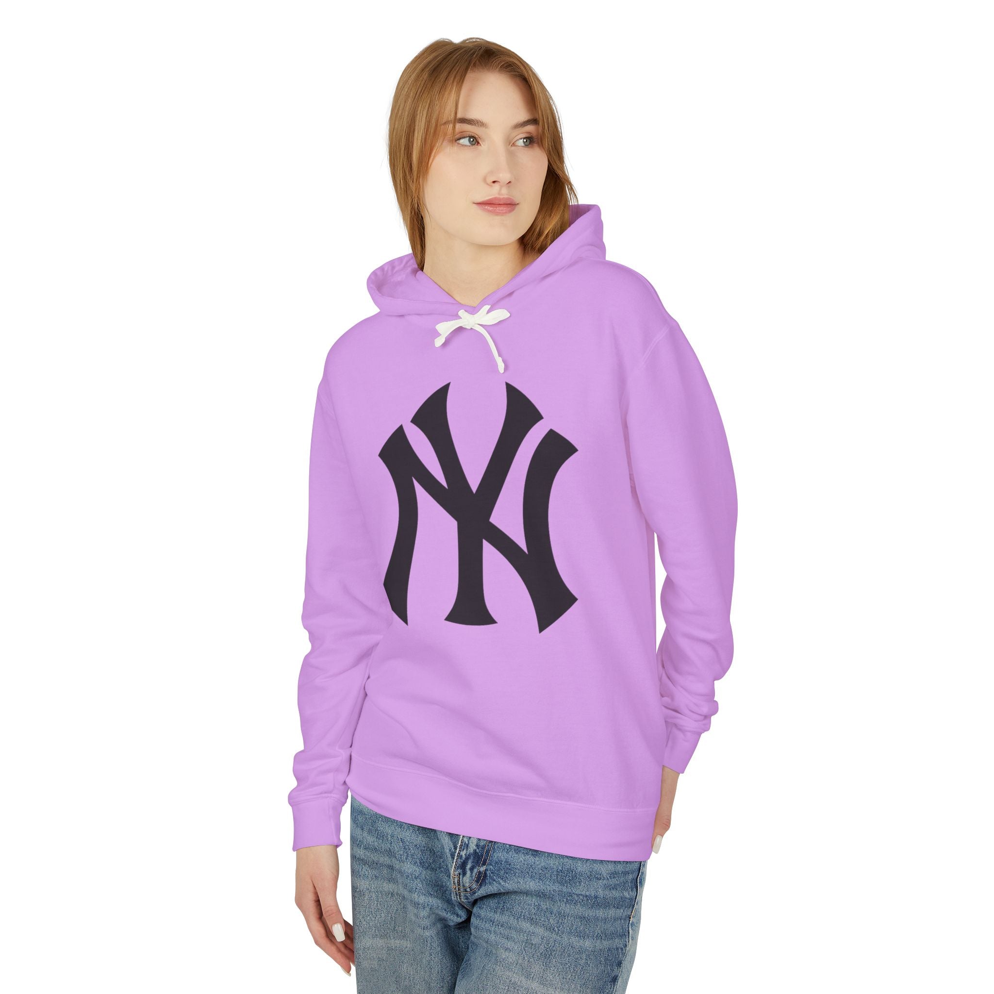 NY Yankee Hoodie — Pastel Lilac Lightweight Pullover