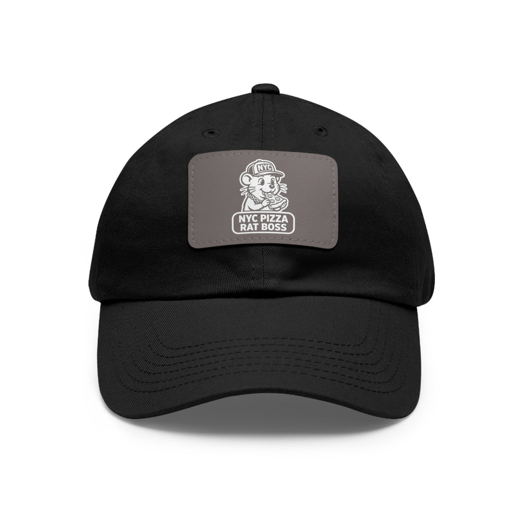 Leather Patch Dad Hat — NYC Pizza Rat Boss Logo