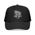Black Trucker Hat with Retro Raccoon Patch — 'NTS' Vintage Style Foam Cap - Brooklyn Nets