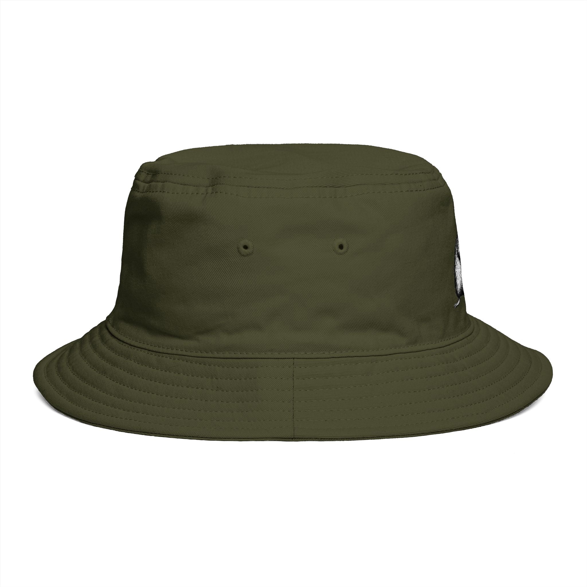 Brown Bucket Hat with Vintage Mouse Illustration – Cute Woodland Animal Sun Hat