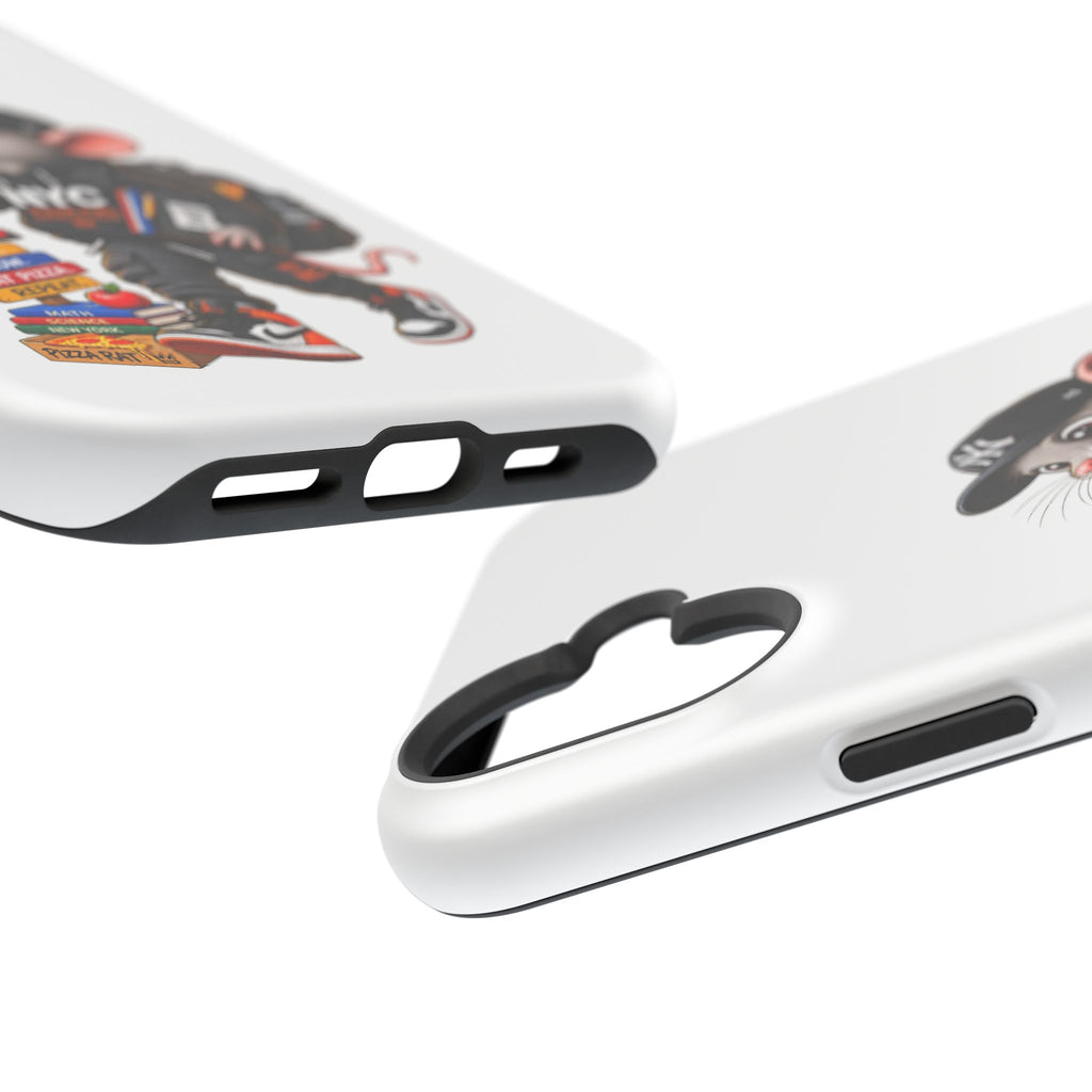 NYC Street Rat Phone Case – Magnetic Impact-Resistant iPhone Case with Back-to-School Pizza Design