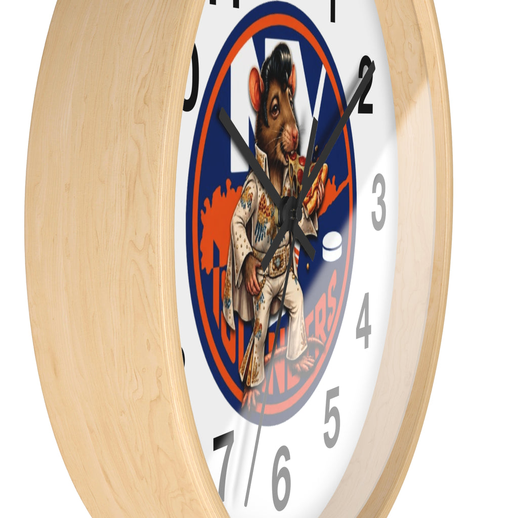 Islander Rat Elvis Wall Clock — Retro Hockey Fan Decor