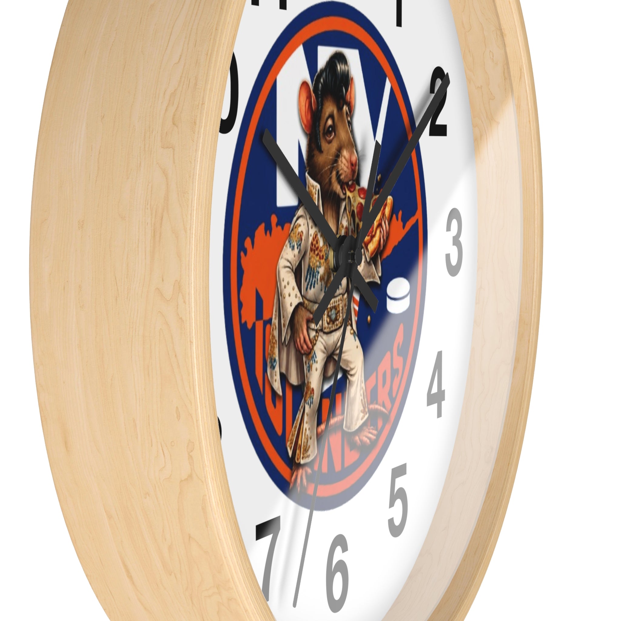 Islander Rat Elvis Wall Clock — Retro Hockey Fan Decor