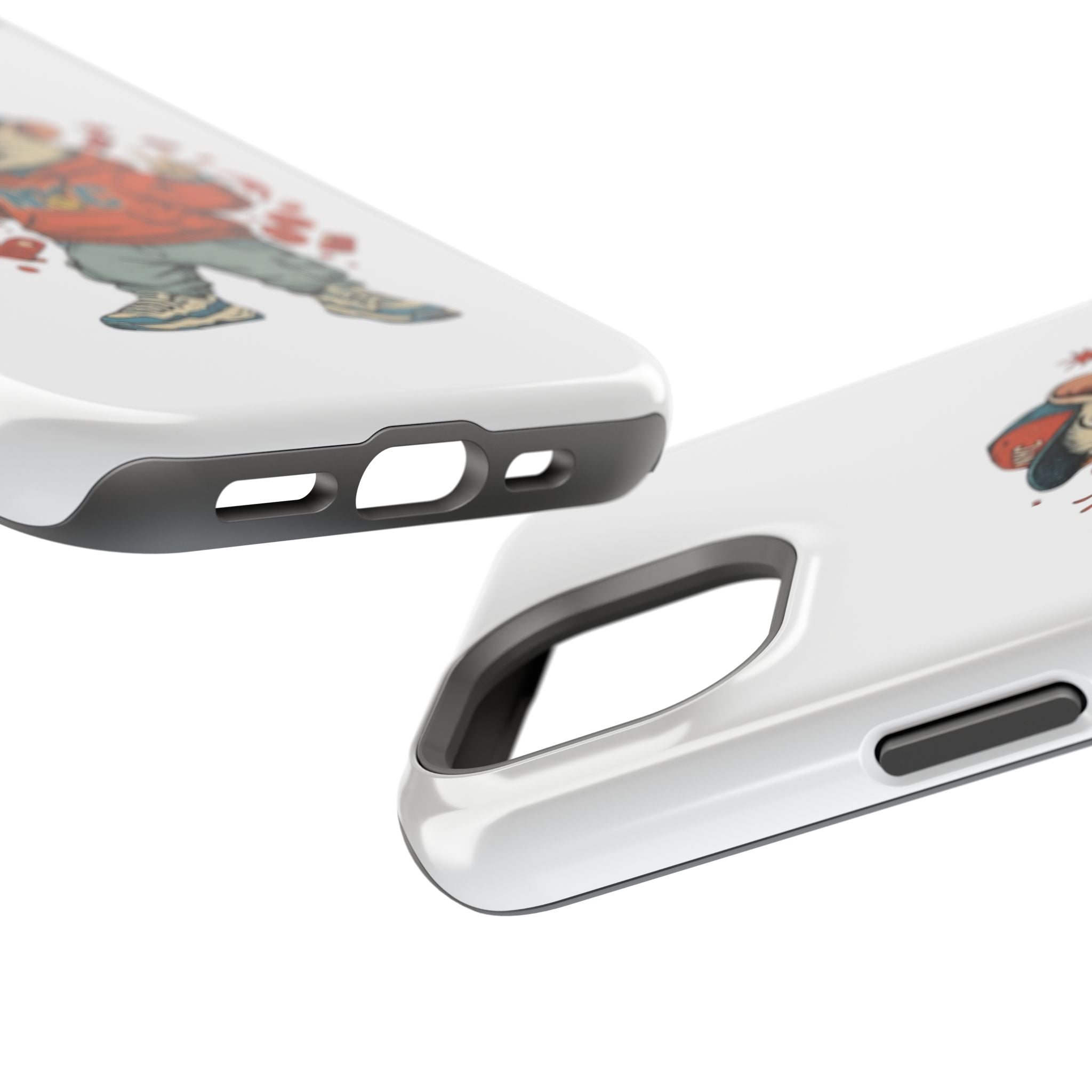 Streetwear Pizza Rat Phone Case — Magnetic Impact‑Resistant iPhone Case with Pizza Skateboard Design