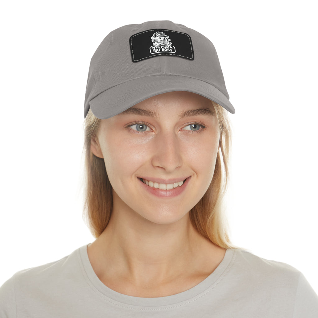 Leather Patch Dad Hat — NYC Pizza Rat Boss Logo