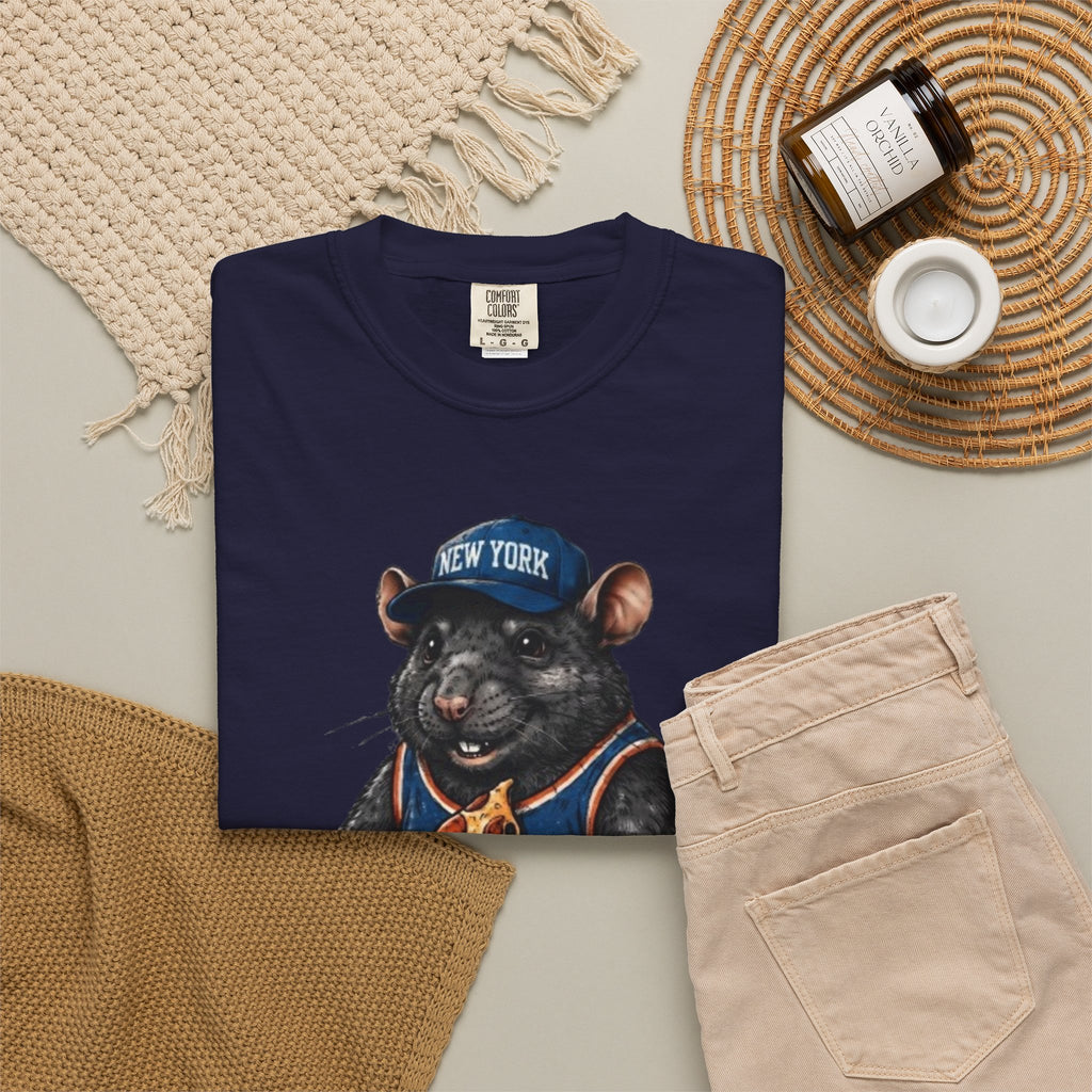 Pizza-Loving Rat Graphic T-Shirt