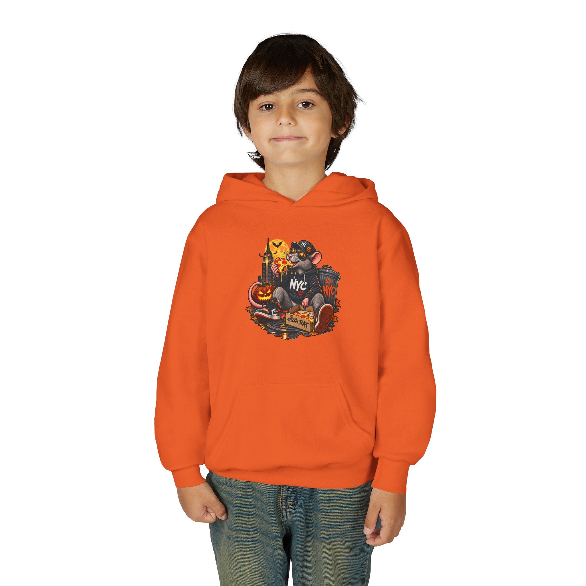 Youth Hoodie — Halloween NYC Costume Pizza Rat Graphic