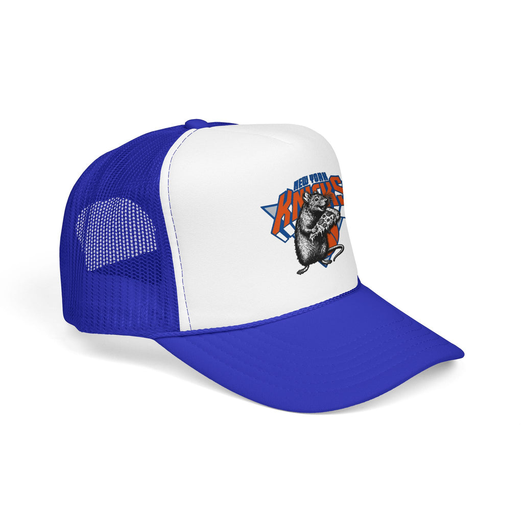 Vintage Skate Rat Foam Trucker Hat – Retro Skateboarding Logo Cap - NY Knicks