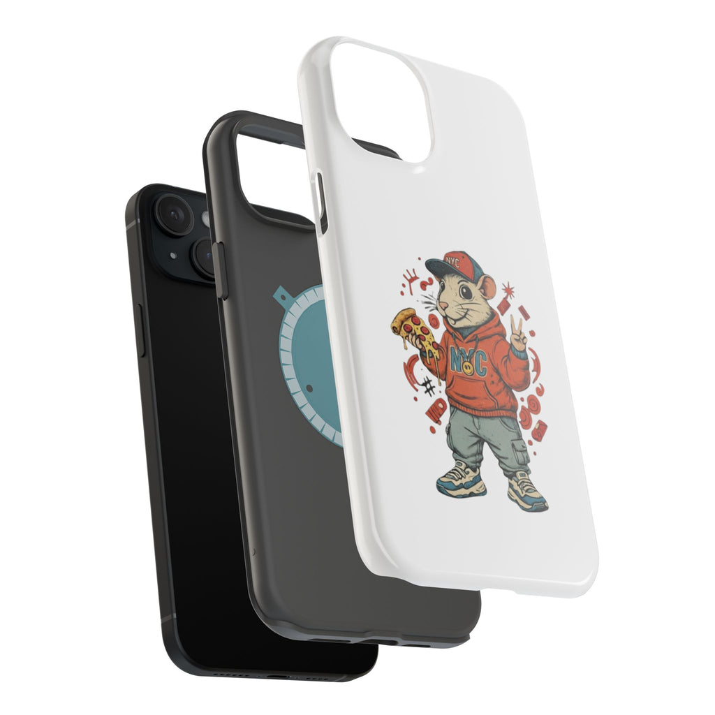 Streetwear Pizza Rat Phone Case — Magnetic Impact‑Resistant iPhone Case with Pizza Skateboard Design
