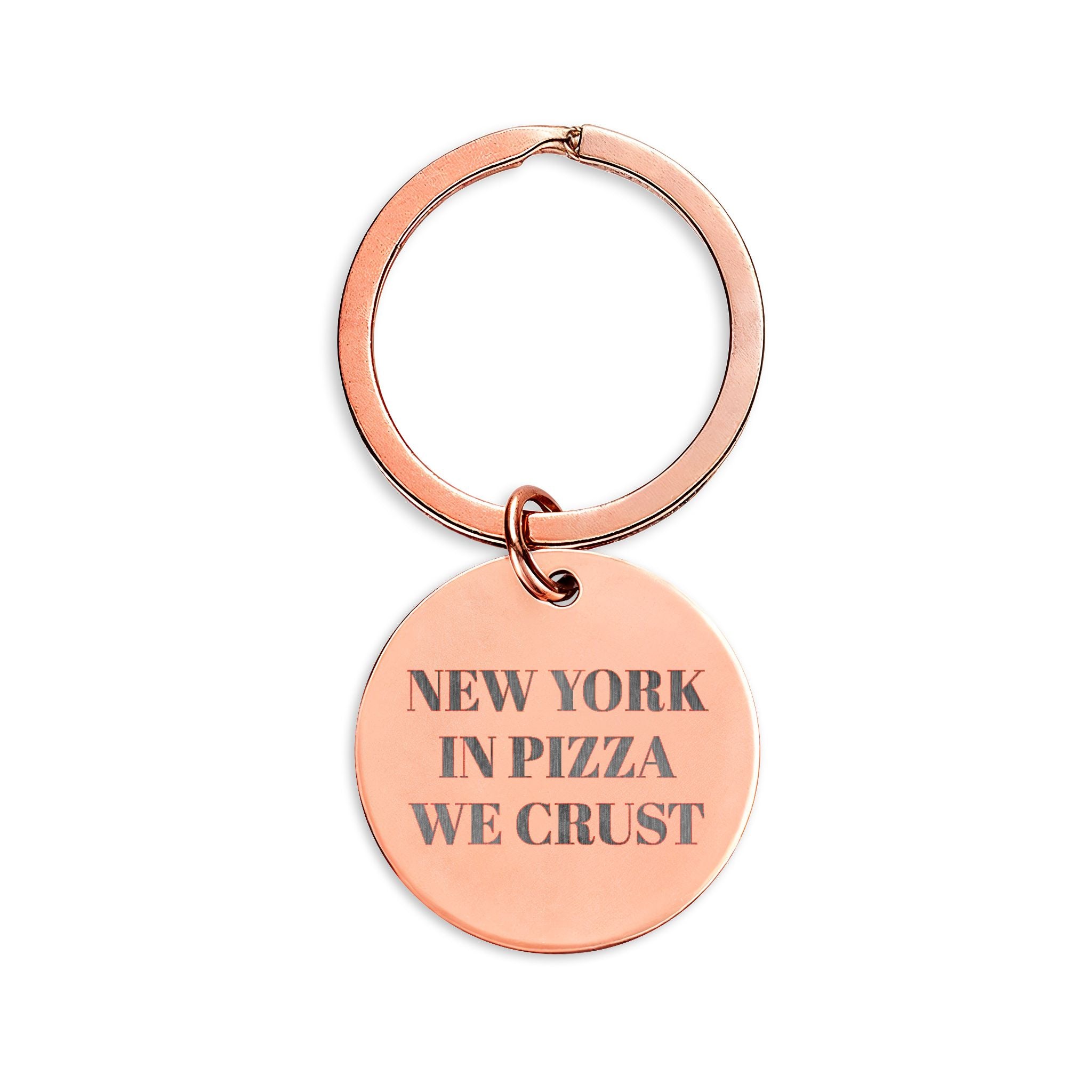 Engraved Round Stainless Keychain — "PIZZA RAT APPAREL" Minimalist Metal Keyring