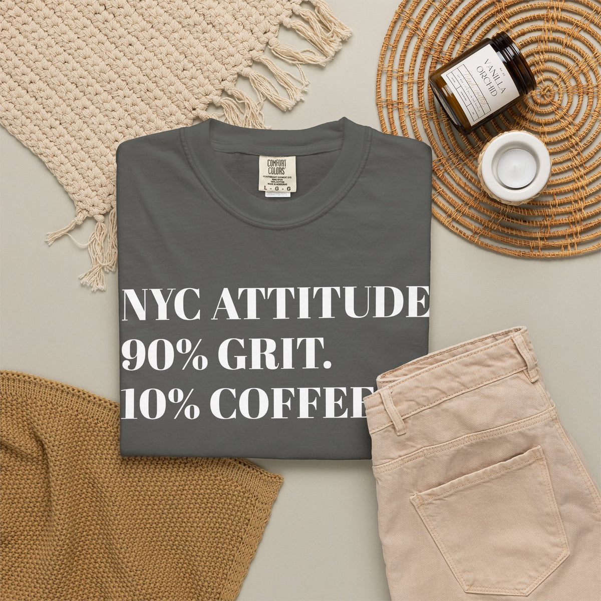 NYC ATTITUDE. 90% Grit. 10% Coffee. Tee Shirt