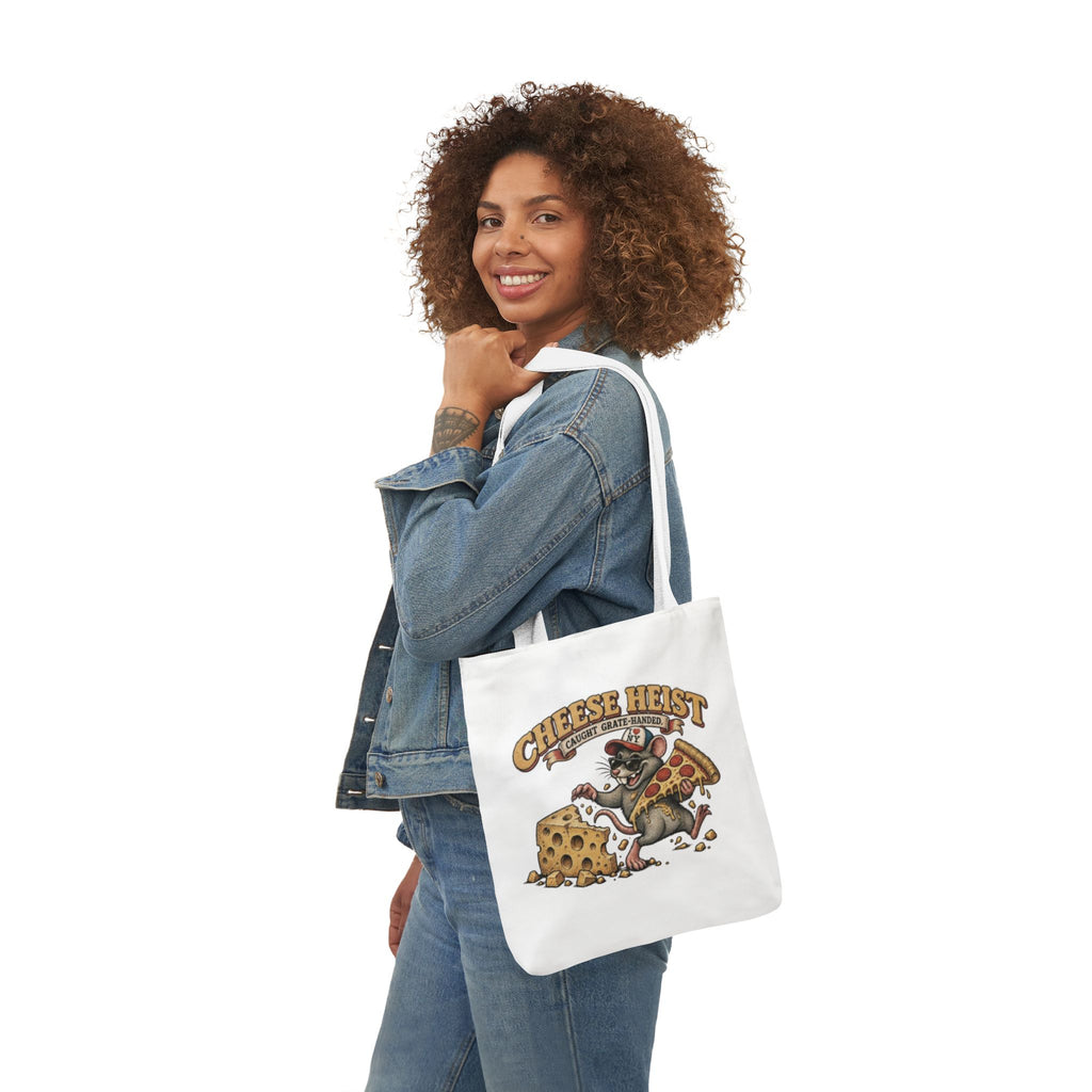 Cheese Heist Canvas Tote - Funny Mouse & Pizza Grocery Bag