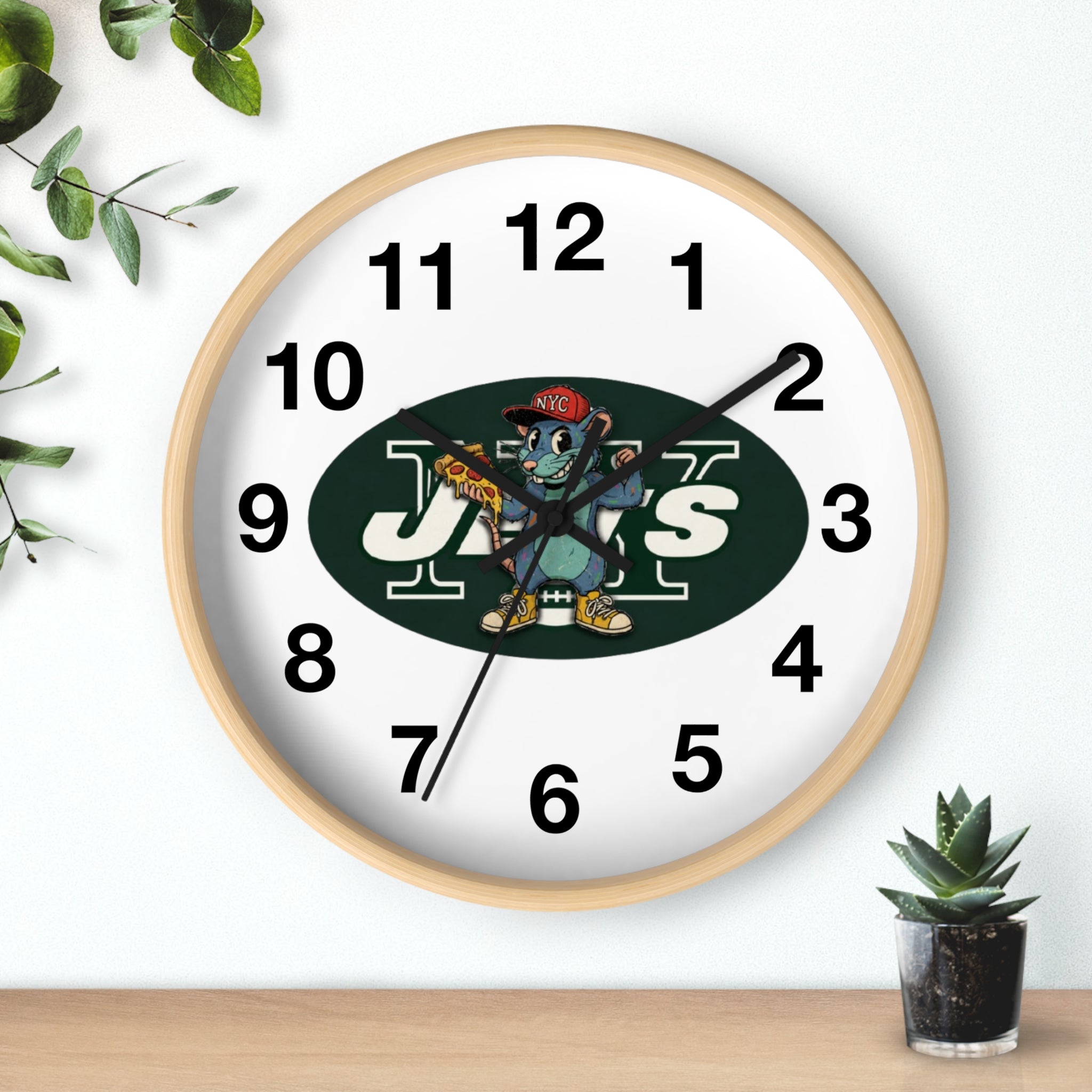 New York Jets Street Mascot Wall Clock – Retro Sports Team Decor