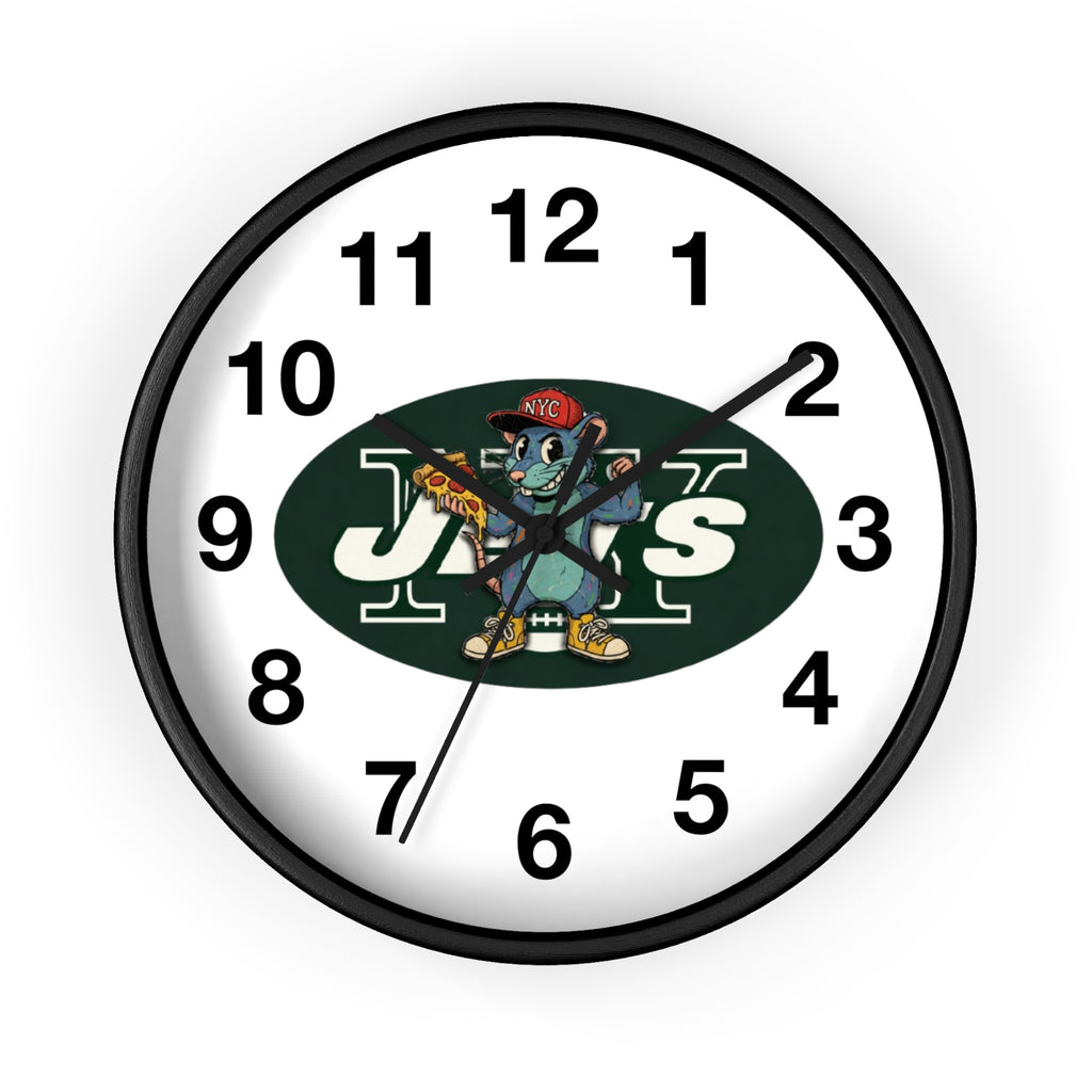 New York Jets Street Mascot Wall Clock – Retro Sports Team Decor