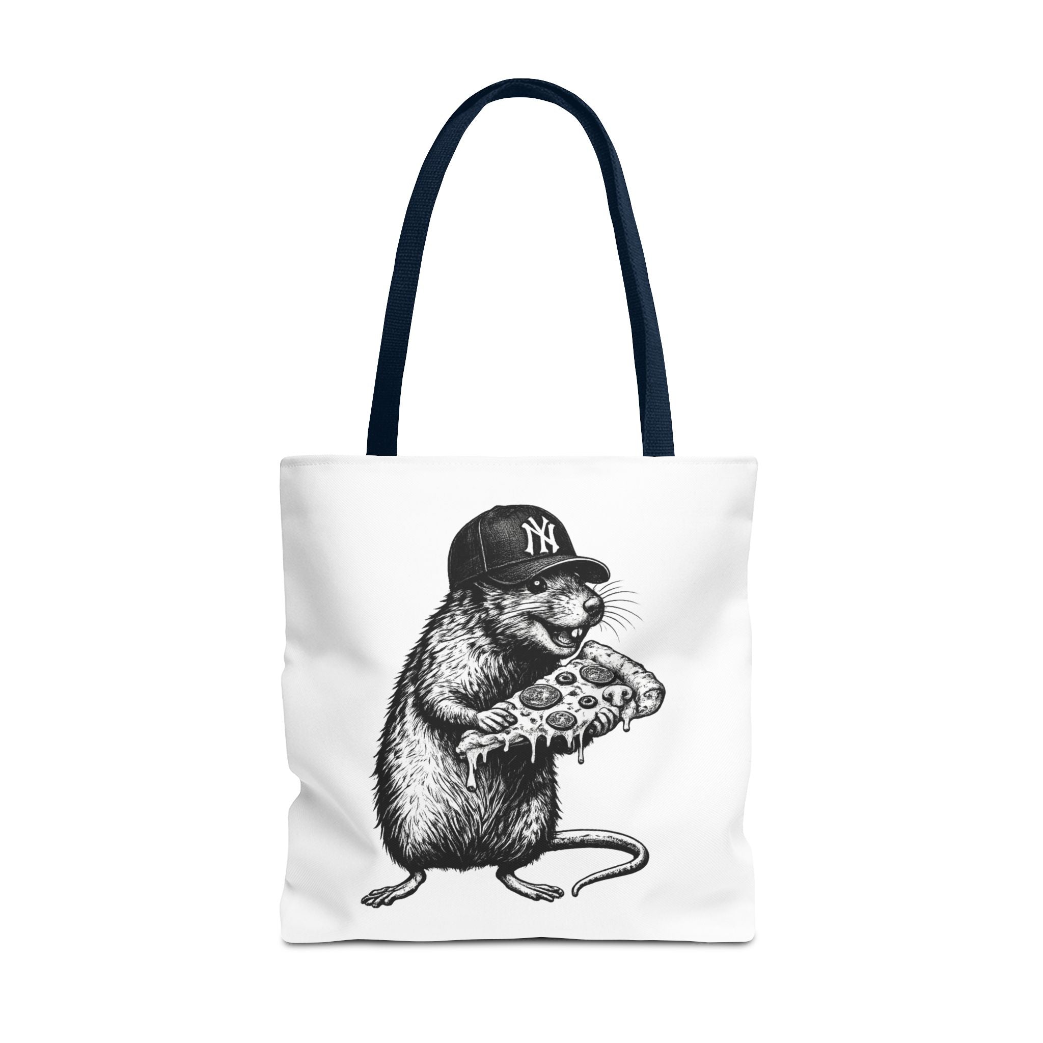 Pizza Rat Tote Bag — Cute NYC Rat Eating Pizza Canvas Tote
