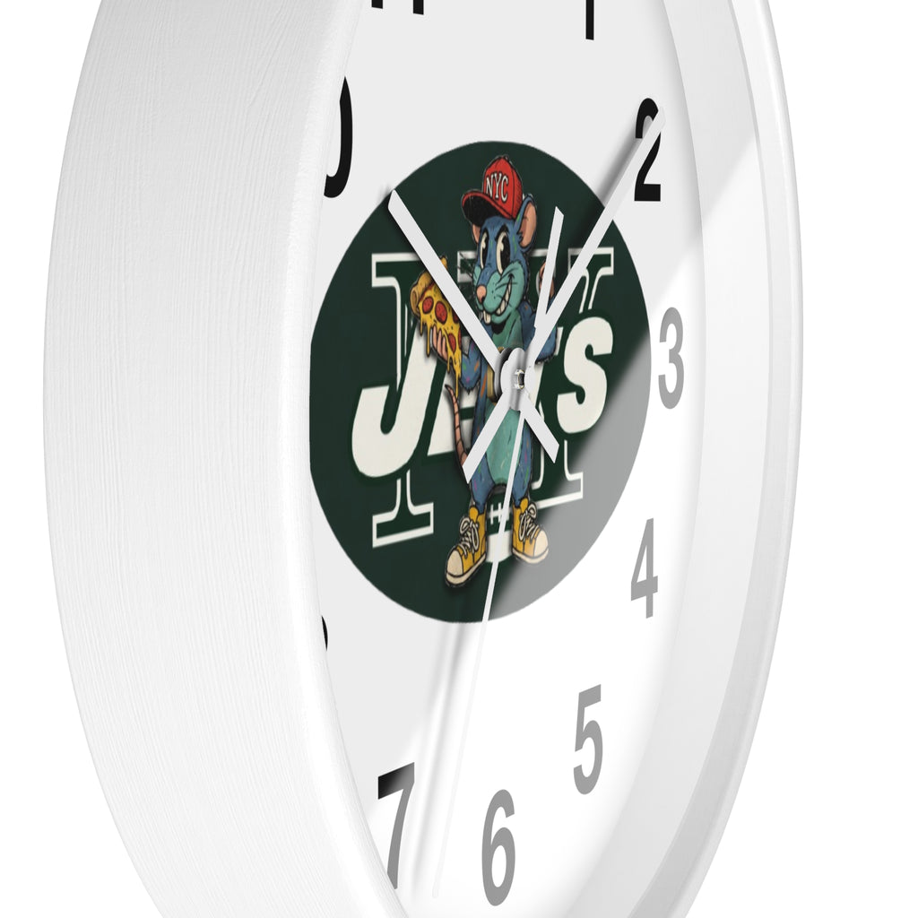 New York Jets Street Mascot Wall Clock – Retro Sports Team Decor