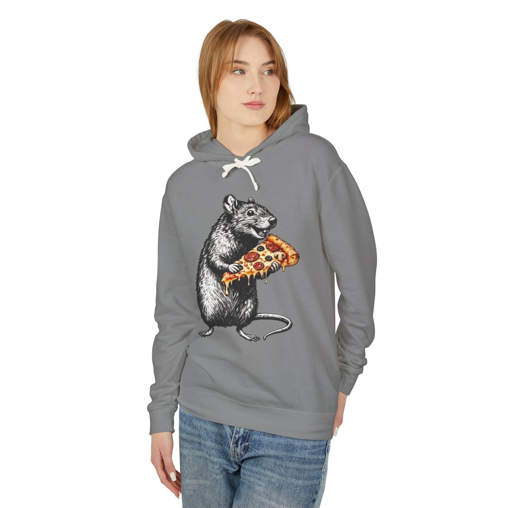 Rat Eating Pizza Hoodie — Quirky Graphic Animal Pizza Sweatshirt