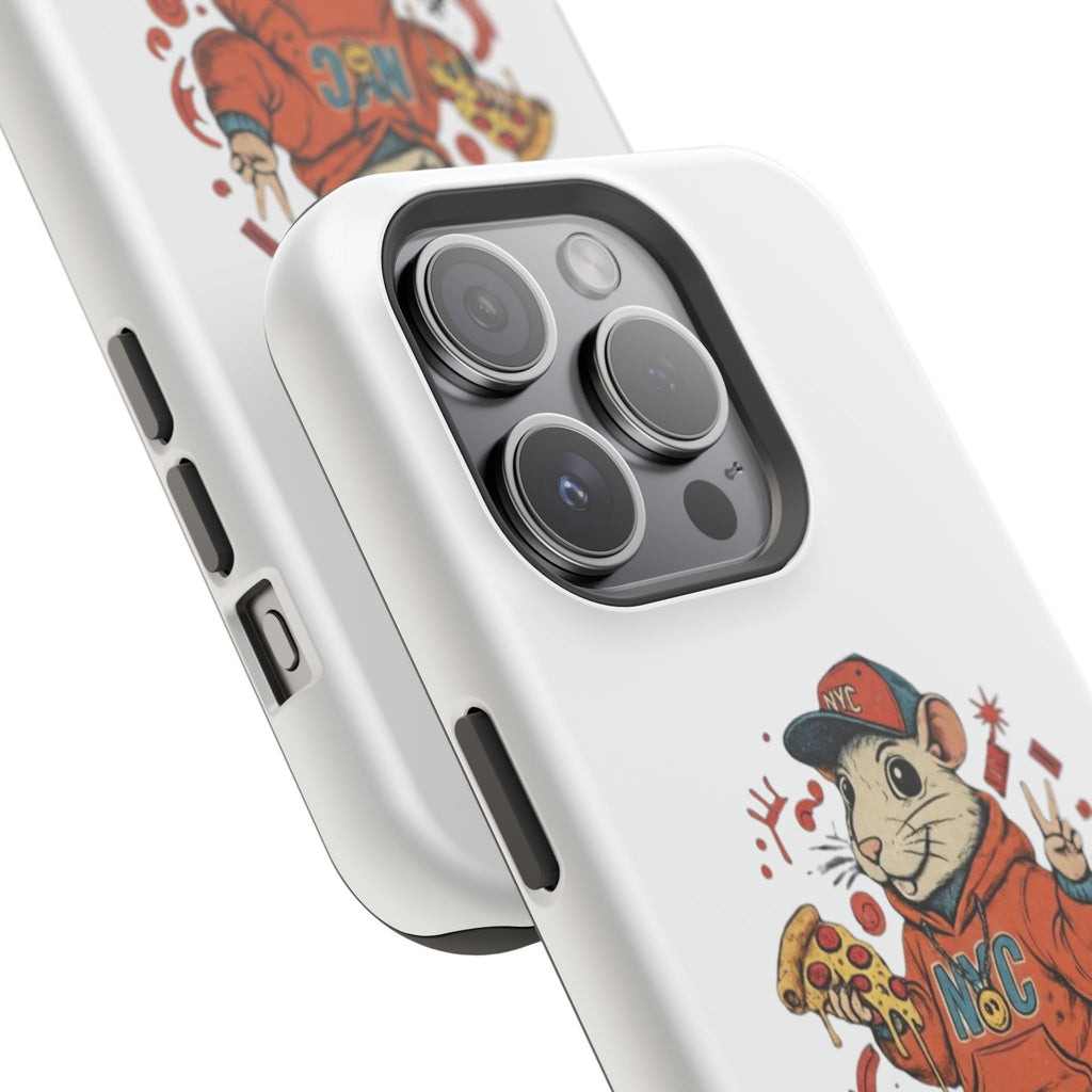 Streetwear Pizza Rat Phone Case — Magnetic Impact‑Resistant iPhone Case with Pizza Skateboard Design