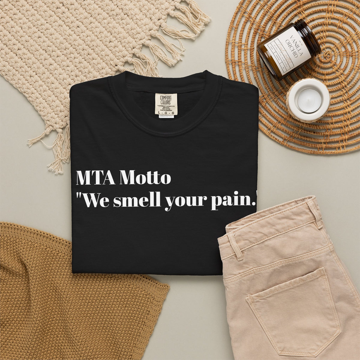 MTA Motto "We Smell Your Pain", Casual Wear, Gift for Transit Lovers, Funny T-Shirt, Soft Tee