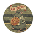 New York City Pizza Rat Round Vinyl Sticker — Retro Subway Art