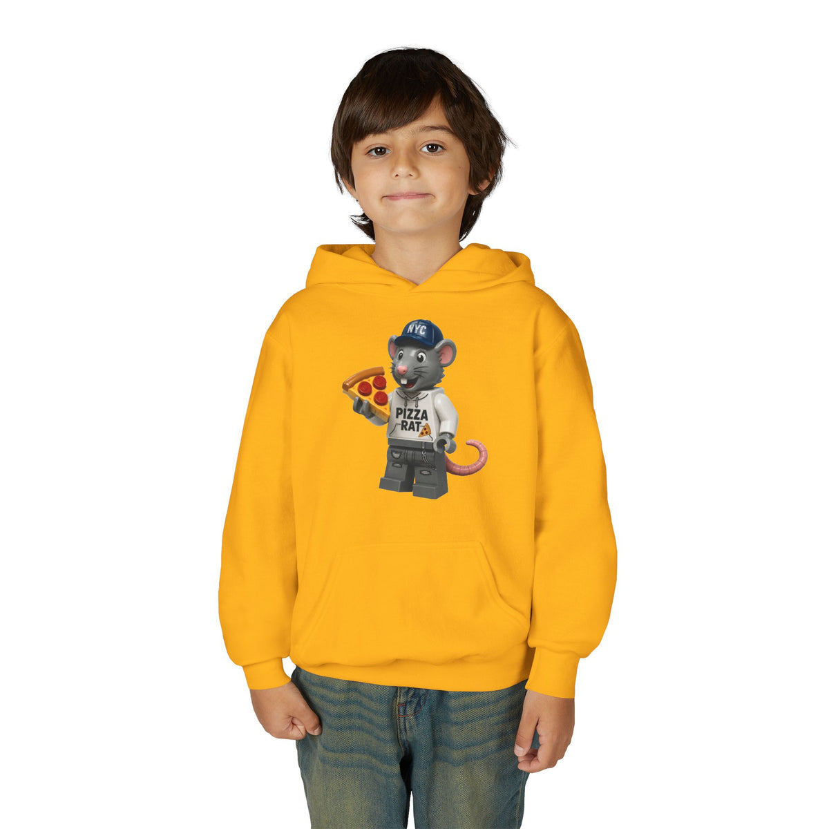 Pizza Rat Lego-Style Graphic - Youth Hoodie