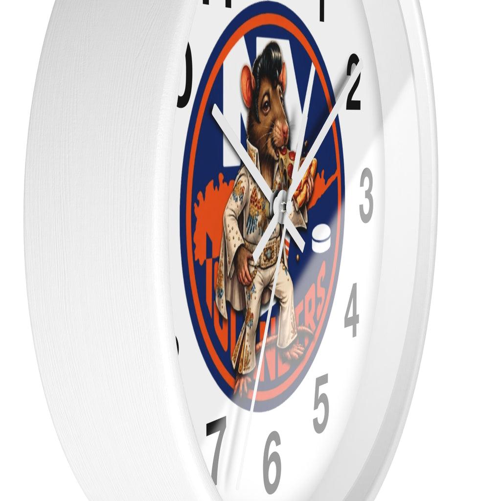 Islander Rat Elvis Wall Clock — Retro Hockey Fan Decor